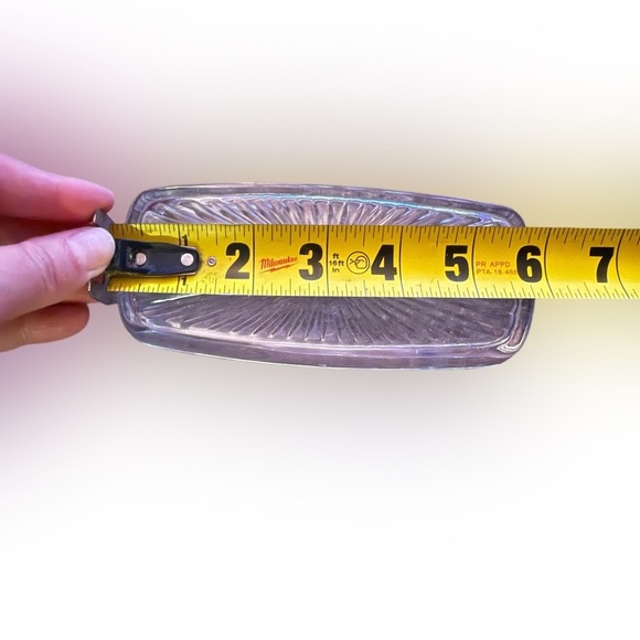 Vintage Glass Replacement Butter Dish Insert - Ribbed Sunburst Pattern - Picture 4 of 7